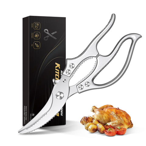 Aaeiirey heavy-duty poultry shears blade close-up for precise cuts