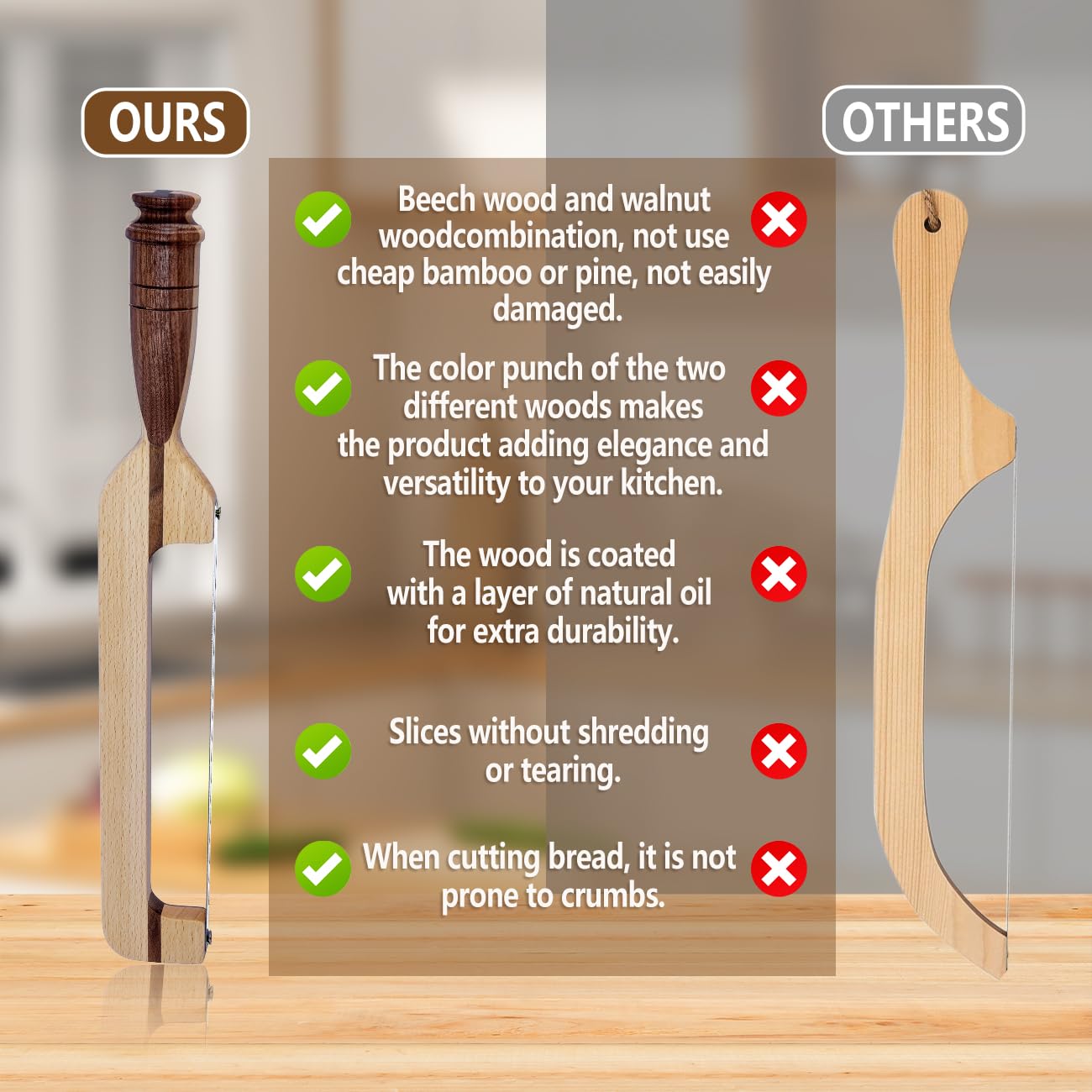 AAEJE left-right-handed bread knife demonstrates blade orientation swap.