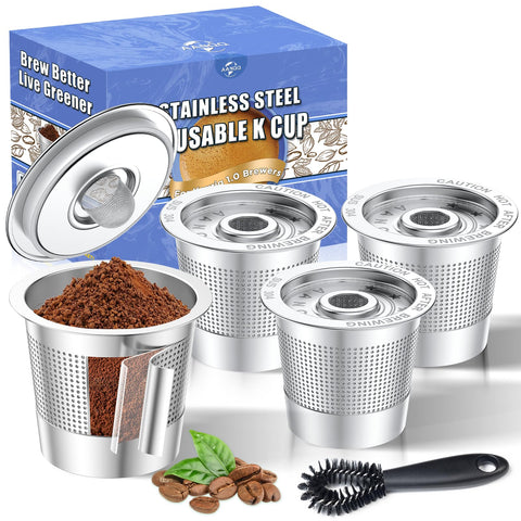 AANQQ reusable K cups with dual-layer mesh for richer flavors and less mess.