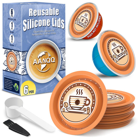 AANQQ Vertuo silicone lid universal fit covers pods for seamless brewing and less mess.