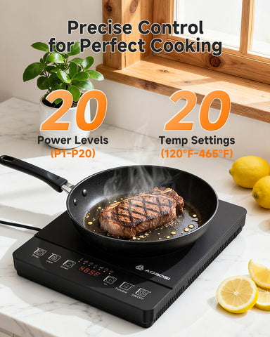 AAOBOSI induction cooktop with a 6-8 inch coil for even heating and quick meals
