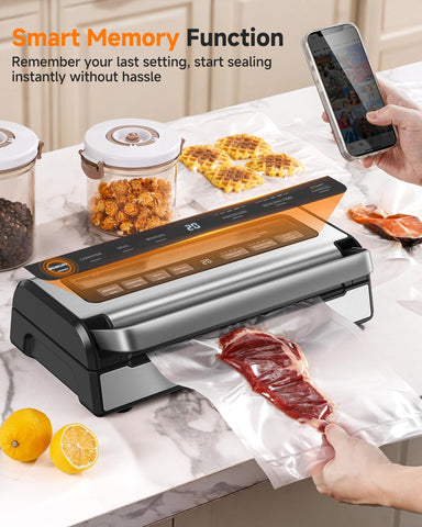 User sealing meat with AAOBOSI to extend freshness