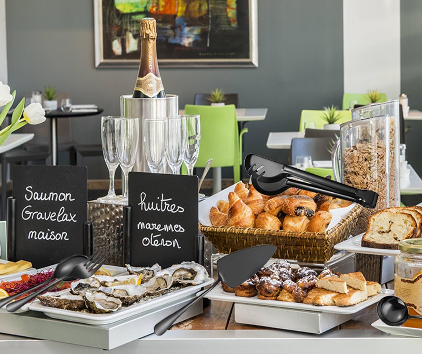 AARAINBOW Exquisite 8-Piece Set displayed at a buffet for refined serving.
