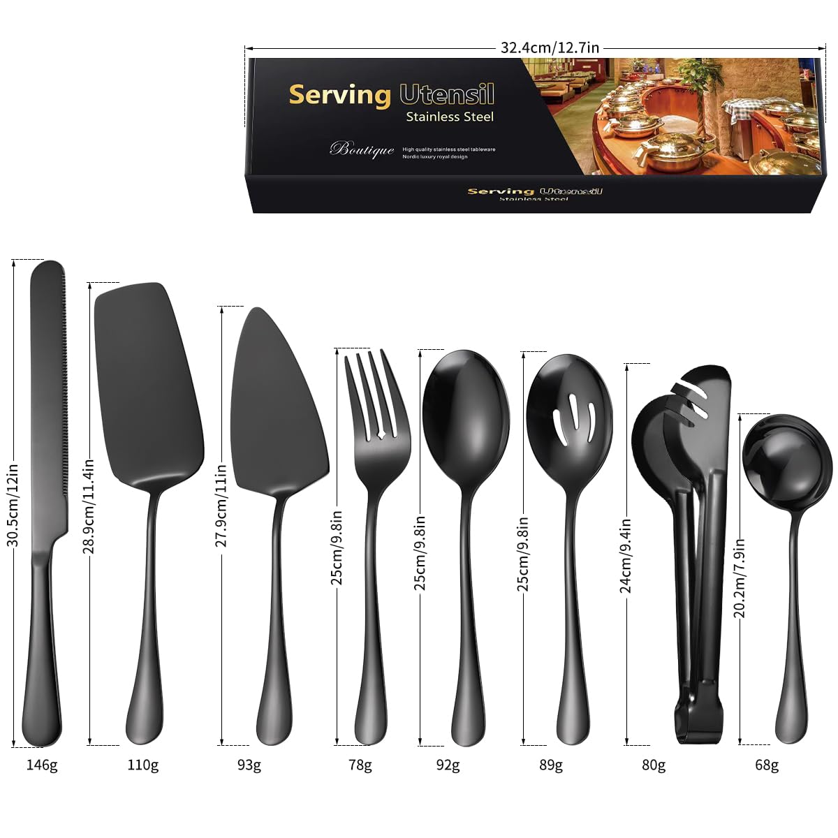AARAINBOW Exquisite 8-Piece Set features ergonomic handles for comfortable grip.