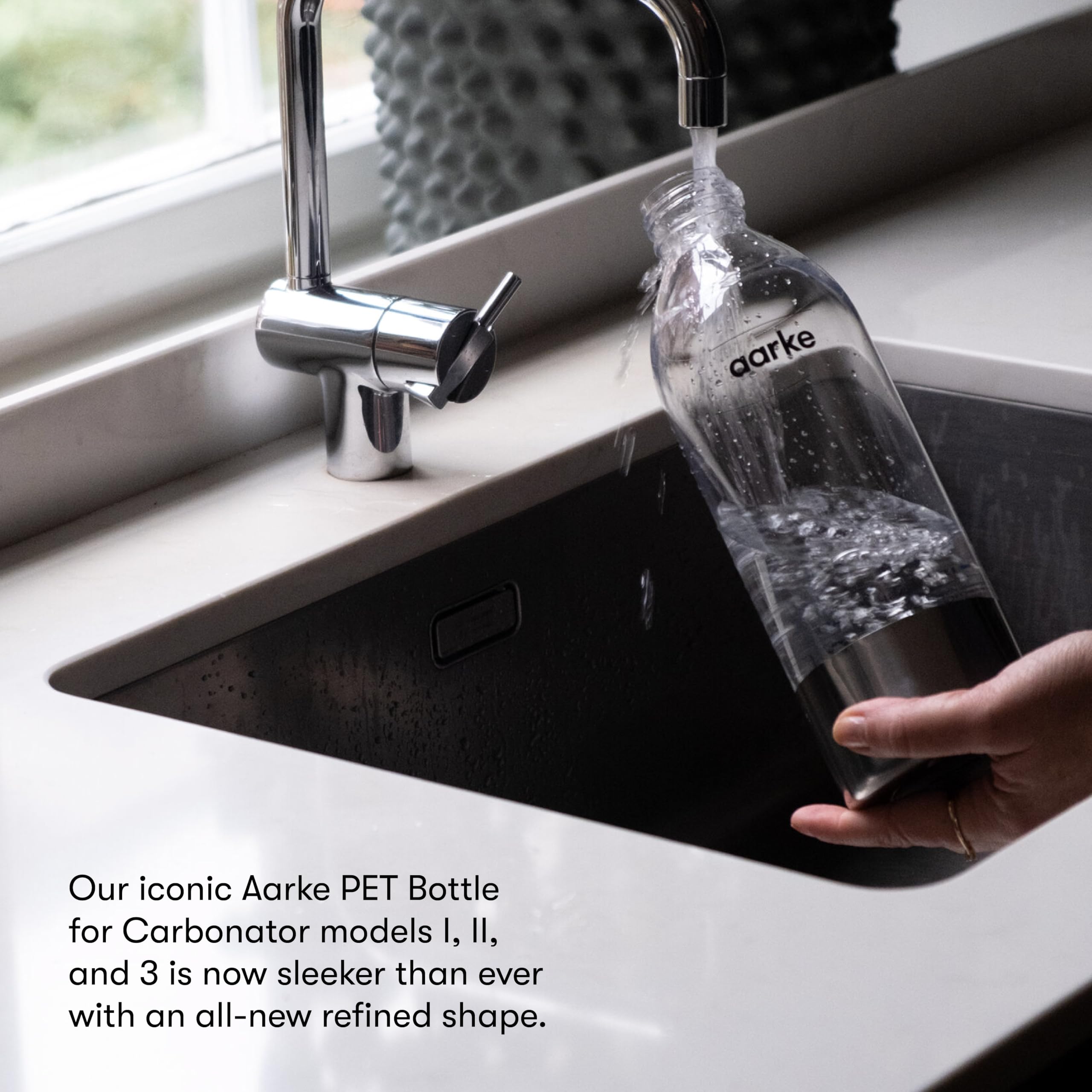 Aarke bottle bottom screw detail highlighting durability.