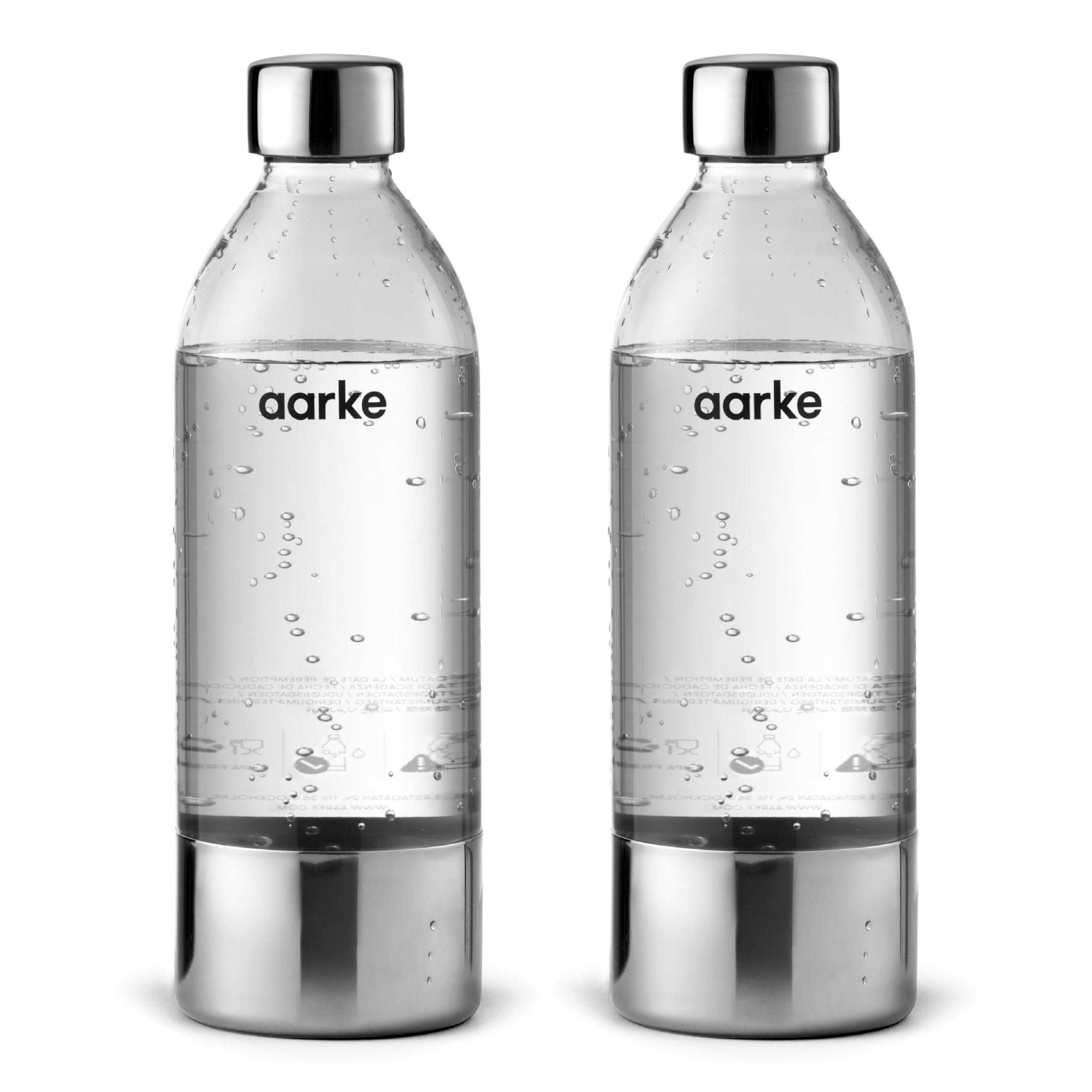Aarke PET bottle front view for carbonator models I-III, with sleek design.