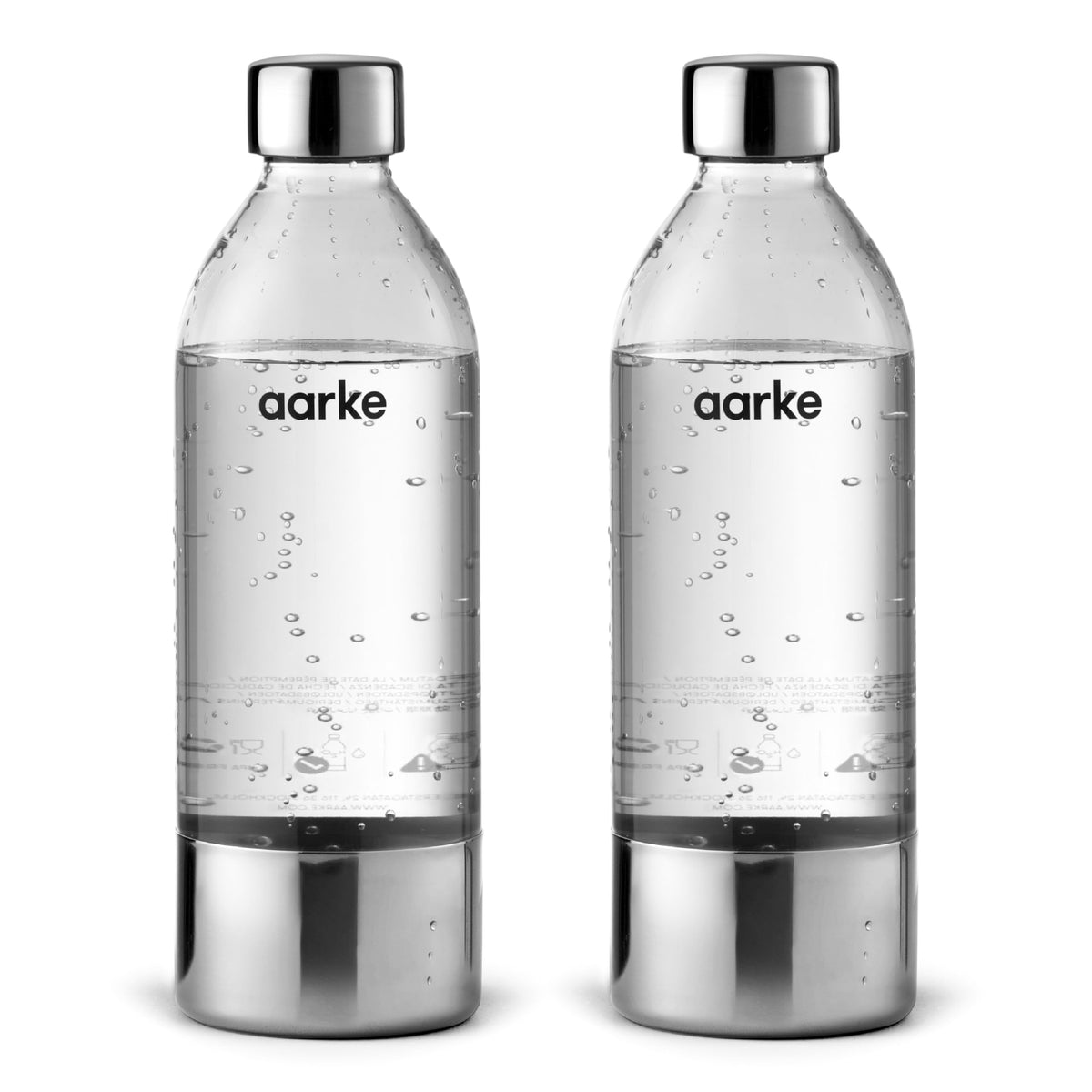 Aarke PET bottle front view for carbonator models I-III, with sleek design.
