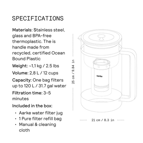 Aarke Purifier complete set shown for convenient hydration at home.