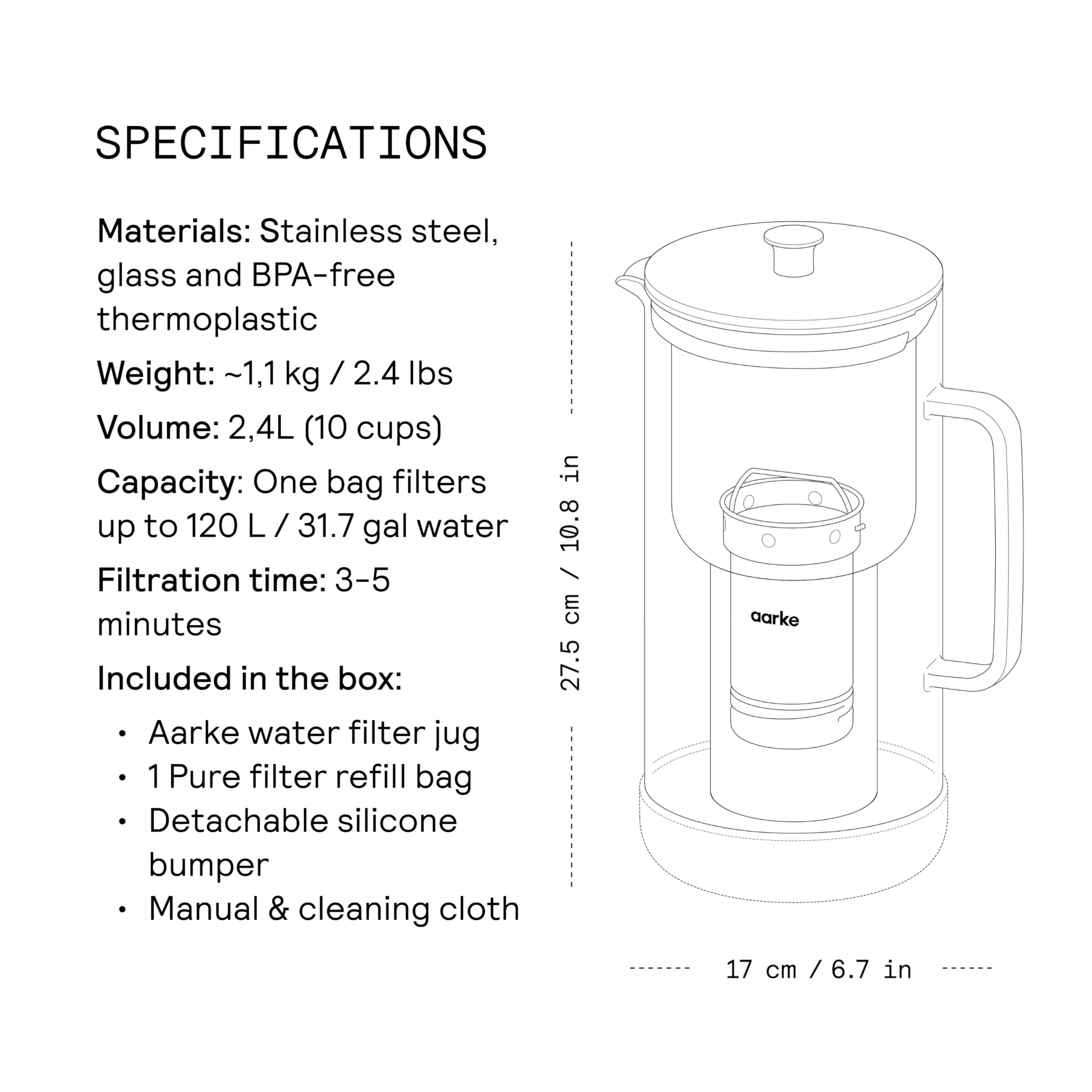 Aarke Purifier enriched magnesium granules for enhanced water flavor