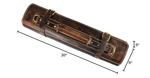 Aaron Leather Knife Roll suits utensil storage as well as a dedicated knife case.