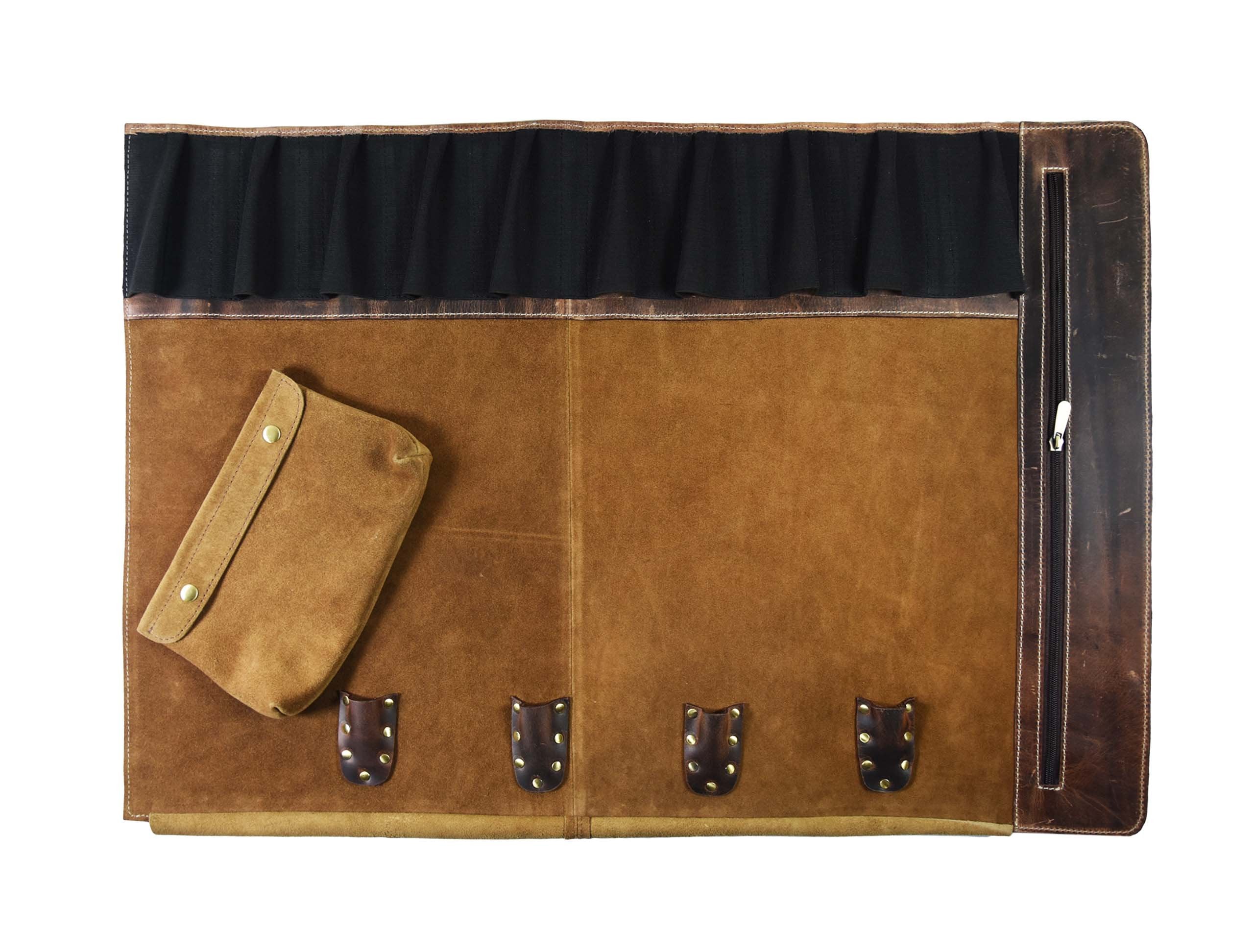 Aaron Leather Knife Roll with detachable shoulder strap ideal for chefs-on-the-go.