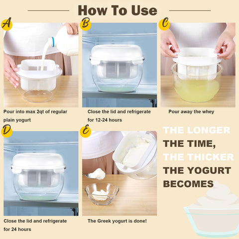 Aastrogleam ultra-fine mesh basket filters whey for smooth yogurt.