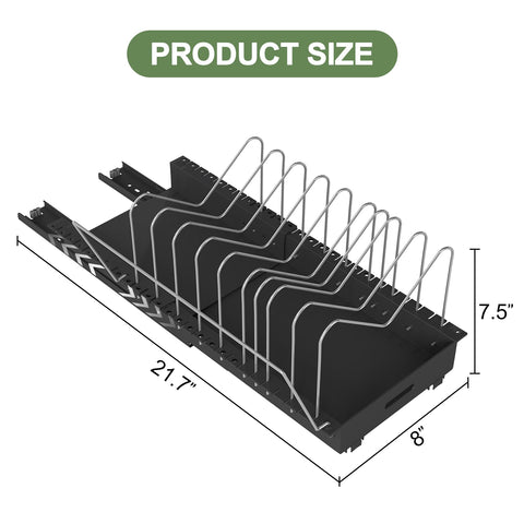 Abalter extendable length from 15 to 21 inches for flexible storage.
