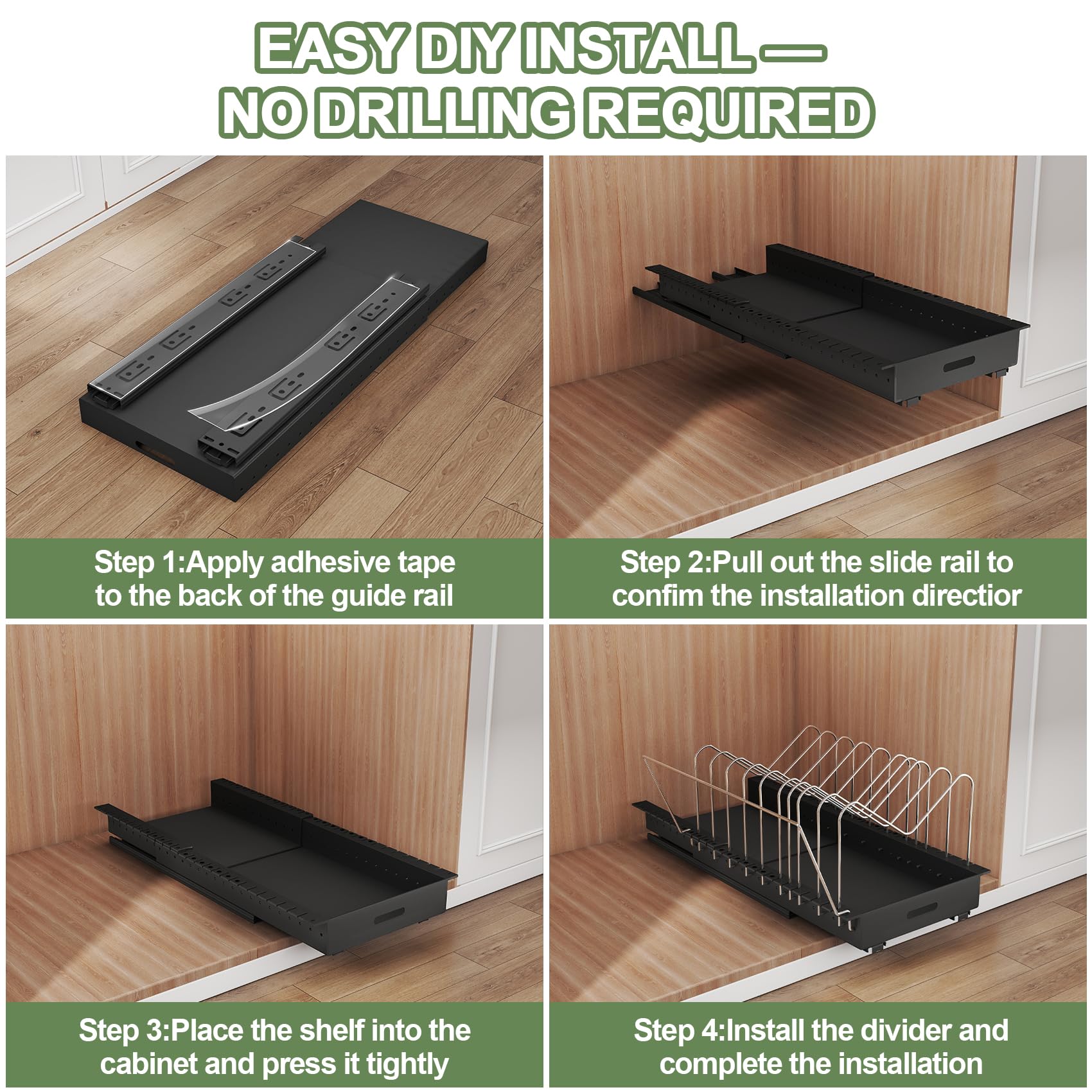 Abalter organized kitchen storage solution reduces clutter and saves space.