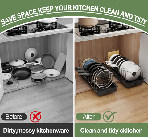 Abalter smooth sliding mechanism gives easy access to cookware.