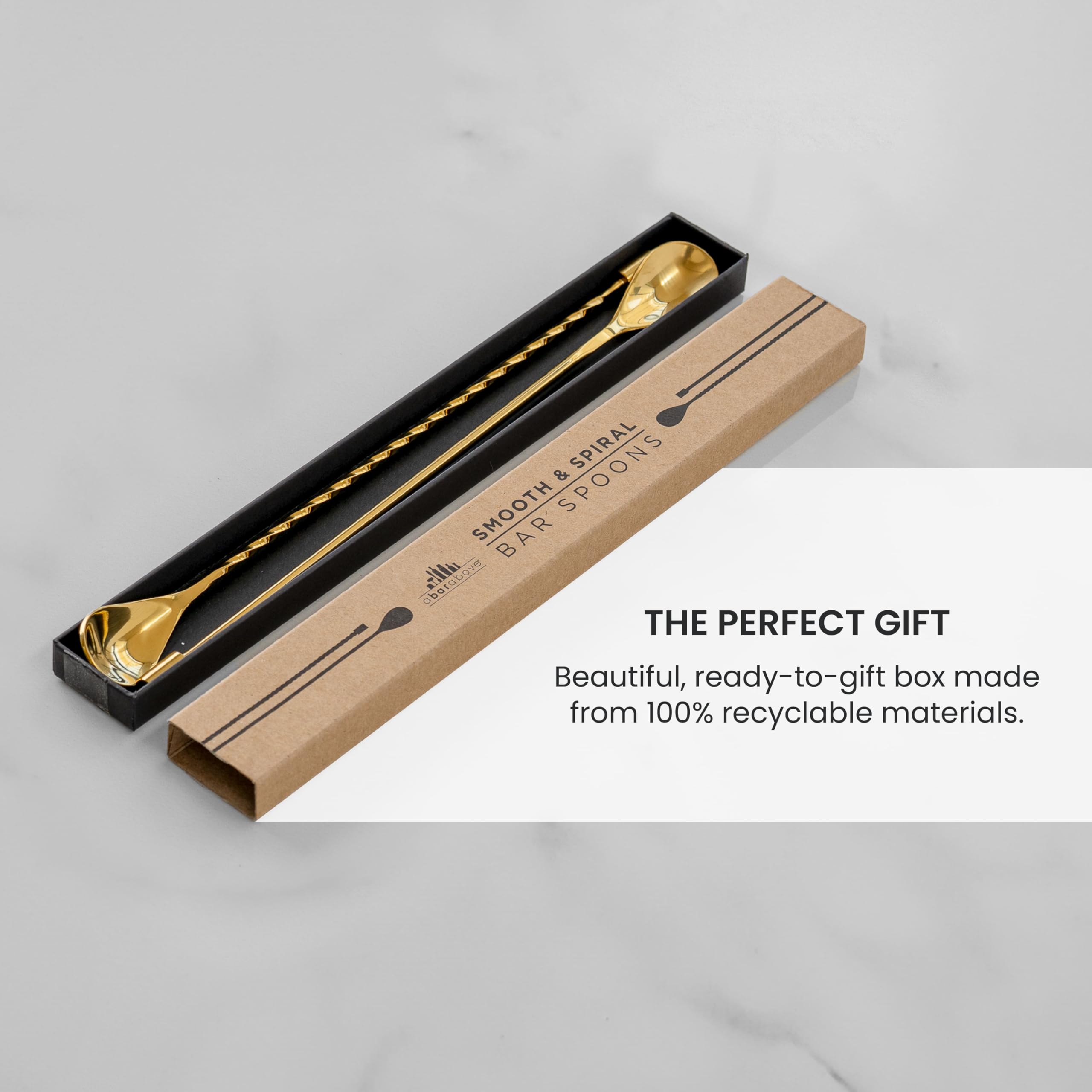 A Bar Above twisted spiral handle enables precise, controlled stirring