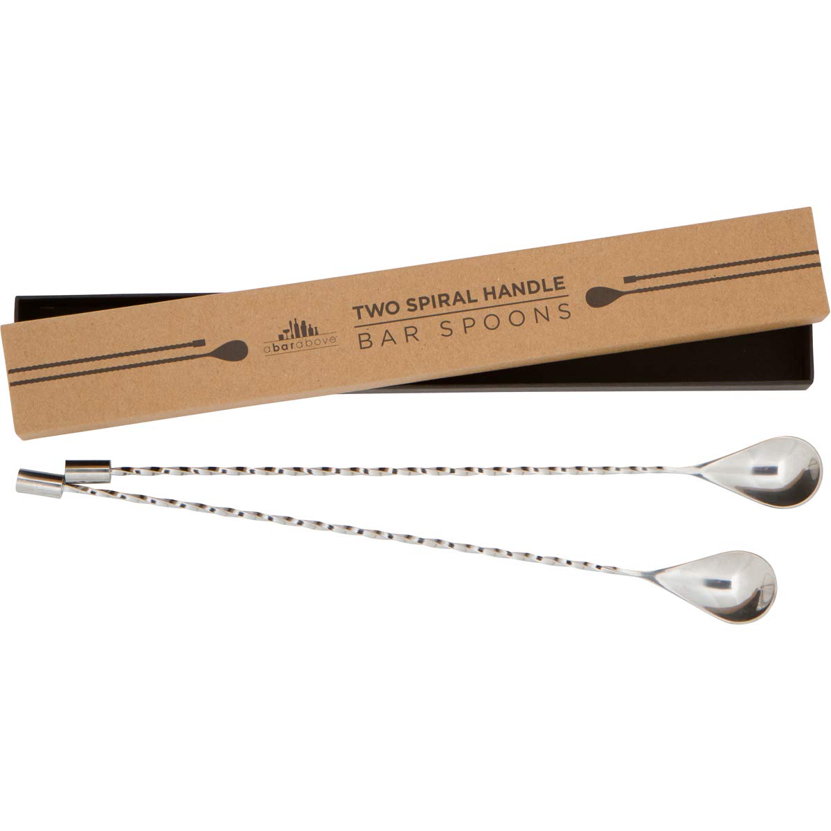 A Bar Above bar spoon set with spiral handle for precise stirring in a shaker