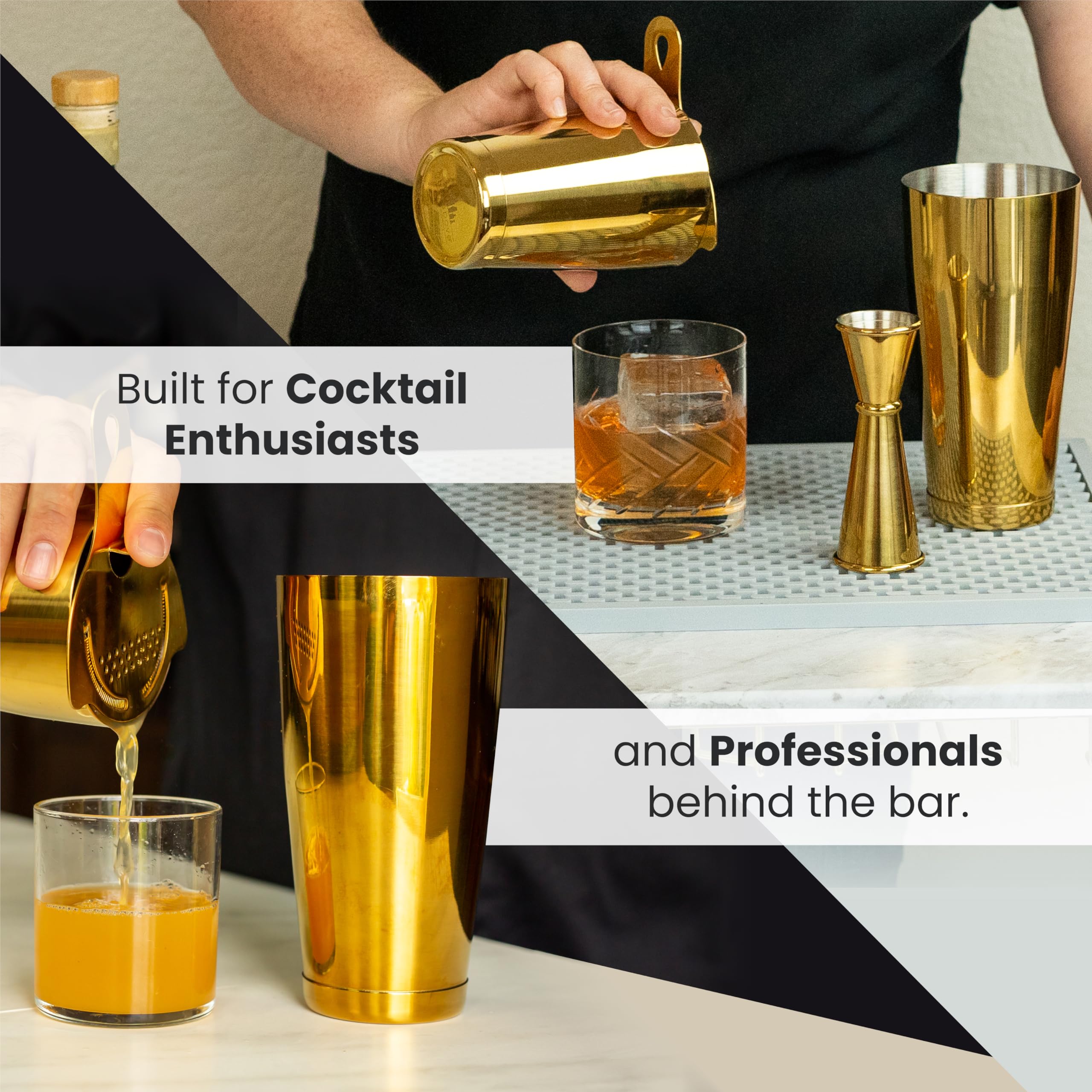 A Bar Above 304 stainless steel shaker construction for lasting durability.