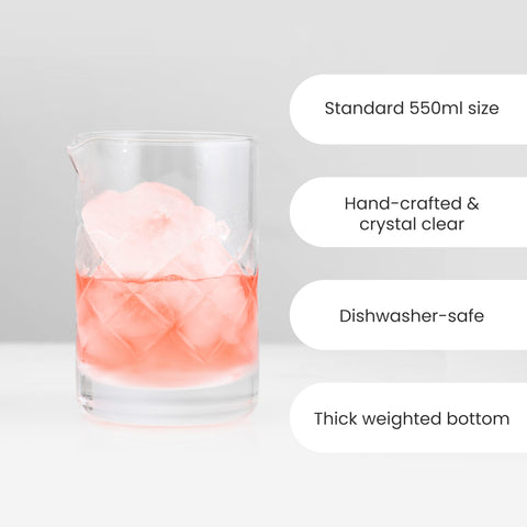 A Bar Above curved interior mirrors bar spoon motion for smoother blending.
