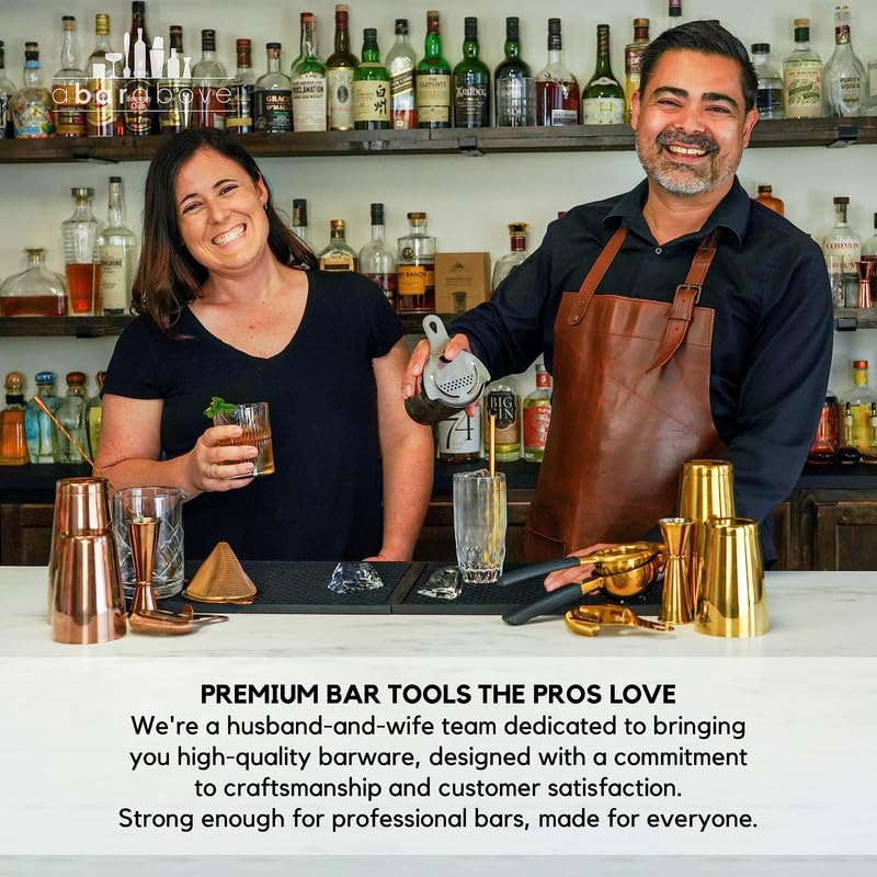 A Bar Above espresso-prep bar mat provides stable surface.