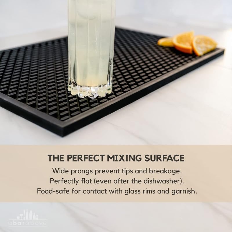 A Bar Above food-safe silicone mat construction resists warping under heavy use.