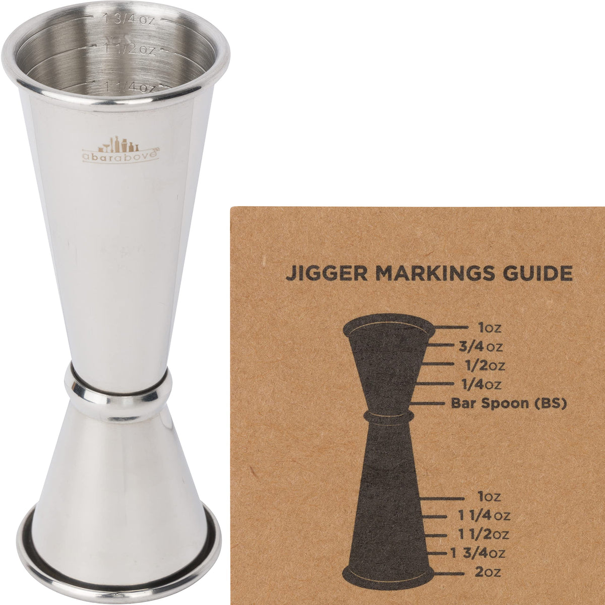 A Bar Above premium Japanese jigger with 8 precise markings for accurate pours.