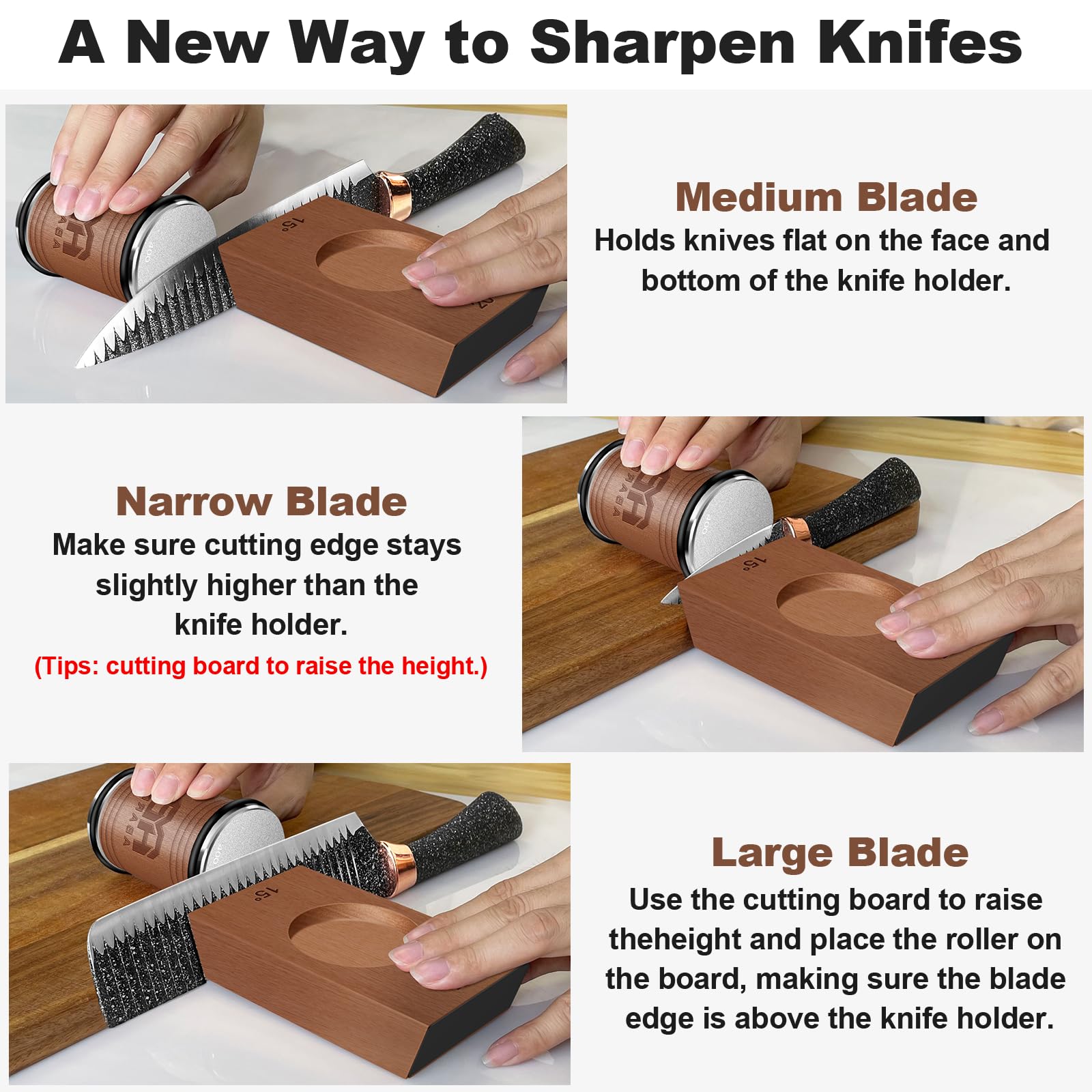 Abardi magnetic angle base at 20 degrees maintains consistent sharpening