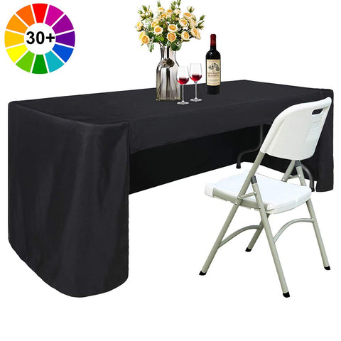 ABCCANOPY 6ft rectangle tablecloth in black for a durable, easy-clean setup