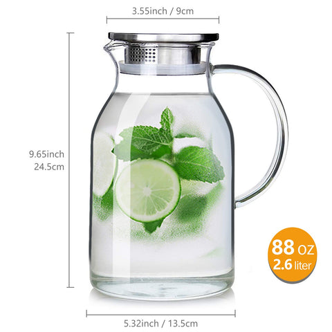Abdodar 88OZ borosilicate glass construction resists high heat