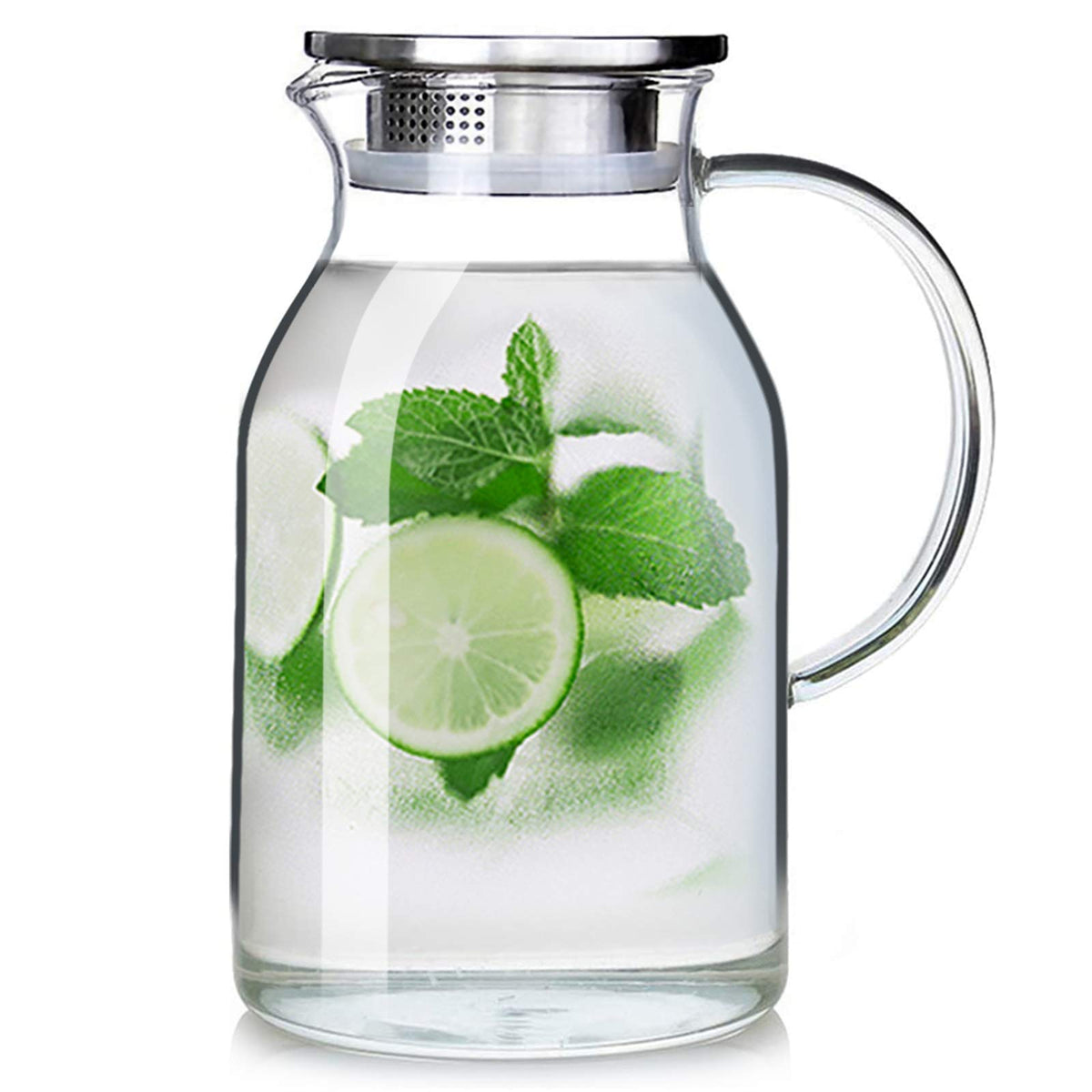Abdodar 88OZ glass pitcher with lid and spout for easy pouring