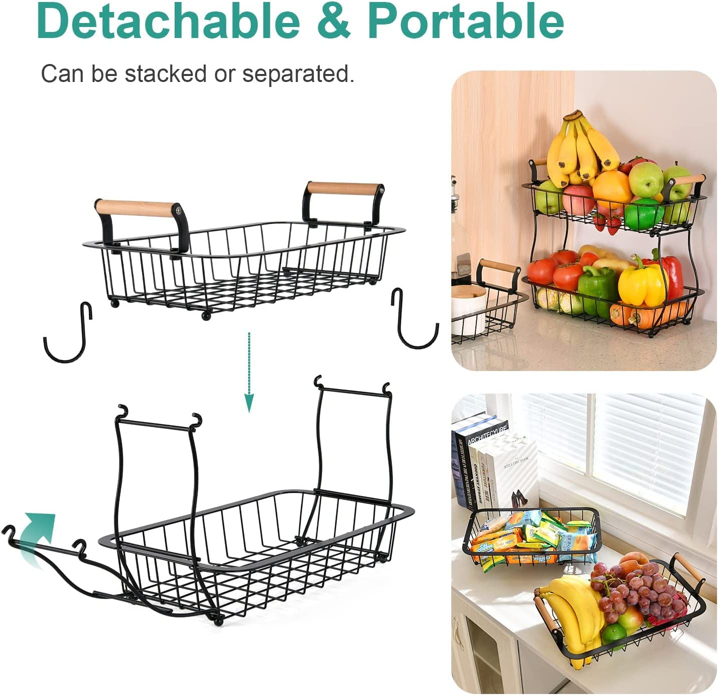 Alebew banana hooks help keep bananas fresh and easy to reach.