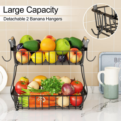 Alebew countertop metal fruit storage enhances kitchen organization and airflow.