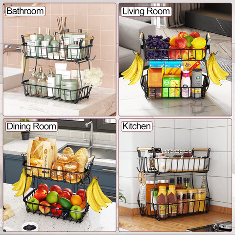 Alebew separable baskets offer flexible storage for fruits and vegetables.