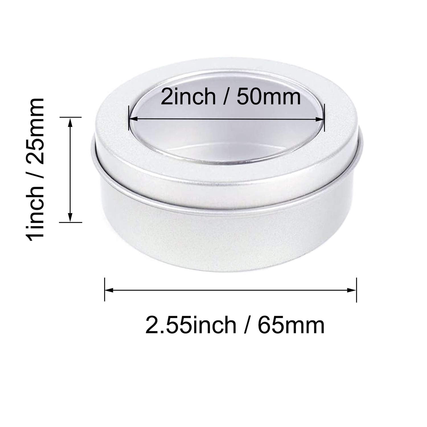 Abgream round tin with view window top keeps craft beads organized.