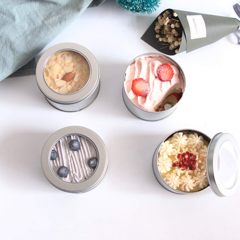 Abgream silver tin can ideal for party favors and small gifts.