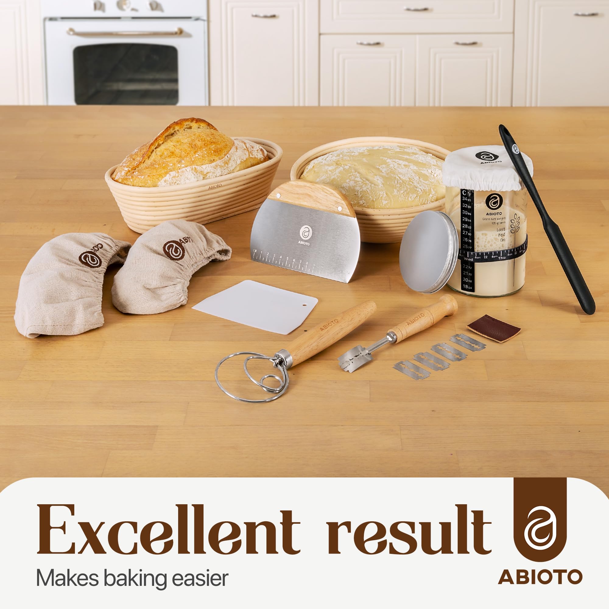 ABIOTO bread lame with blades for precise scoring patterns.