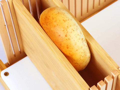 ABIOTO bread slicer guides your knife smoothly for precise cuts.