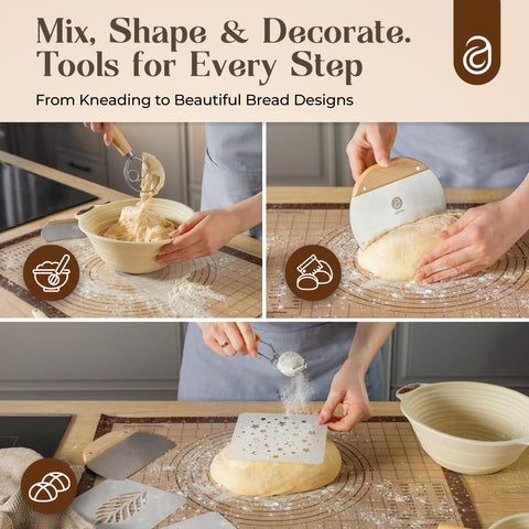 Bread lame included for crisp slashes and confident scoring.