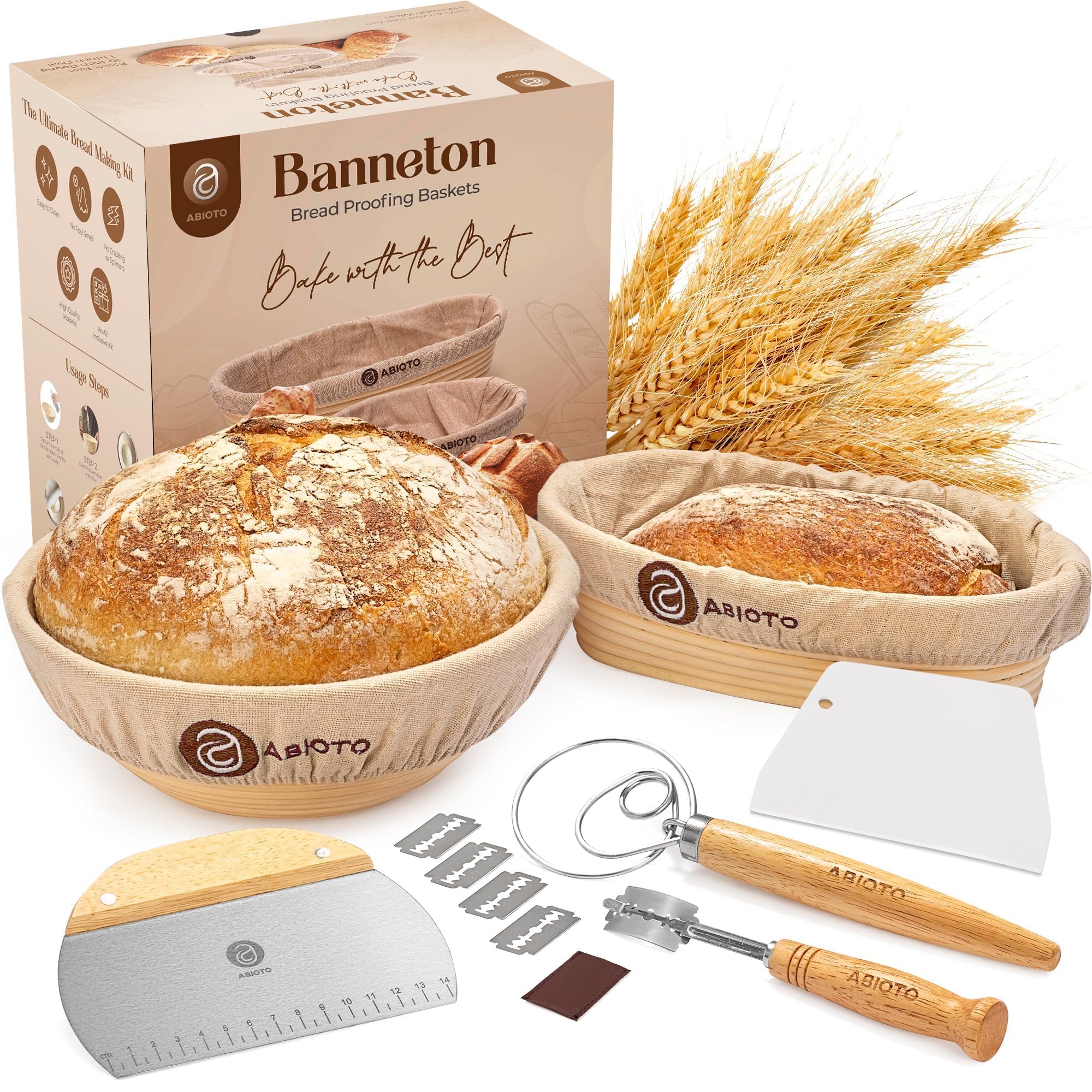 Abioto Sourdough Kit full set for home bakers, with all essential tools.
