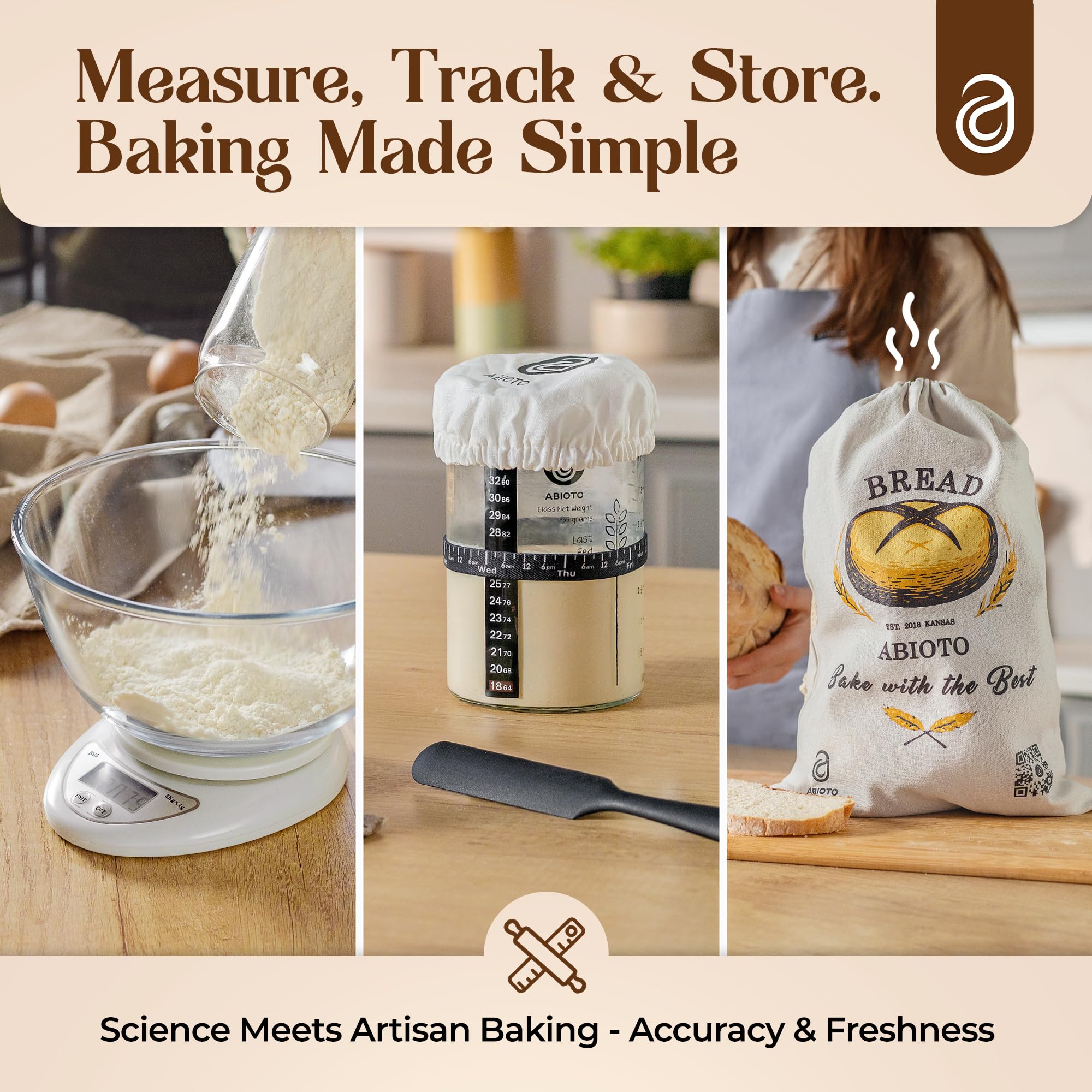 Complete tools kit includes jar, whisk, scrapers, thermometer, sifter, stencils, and cookbook.
