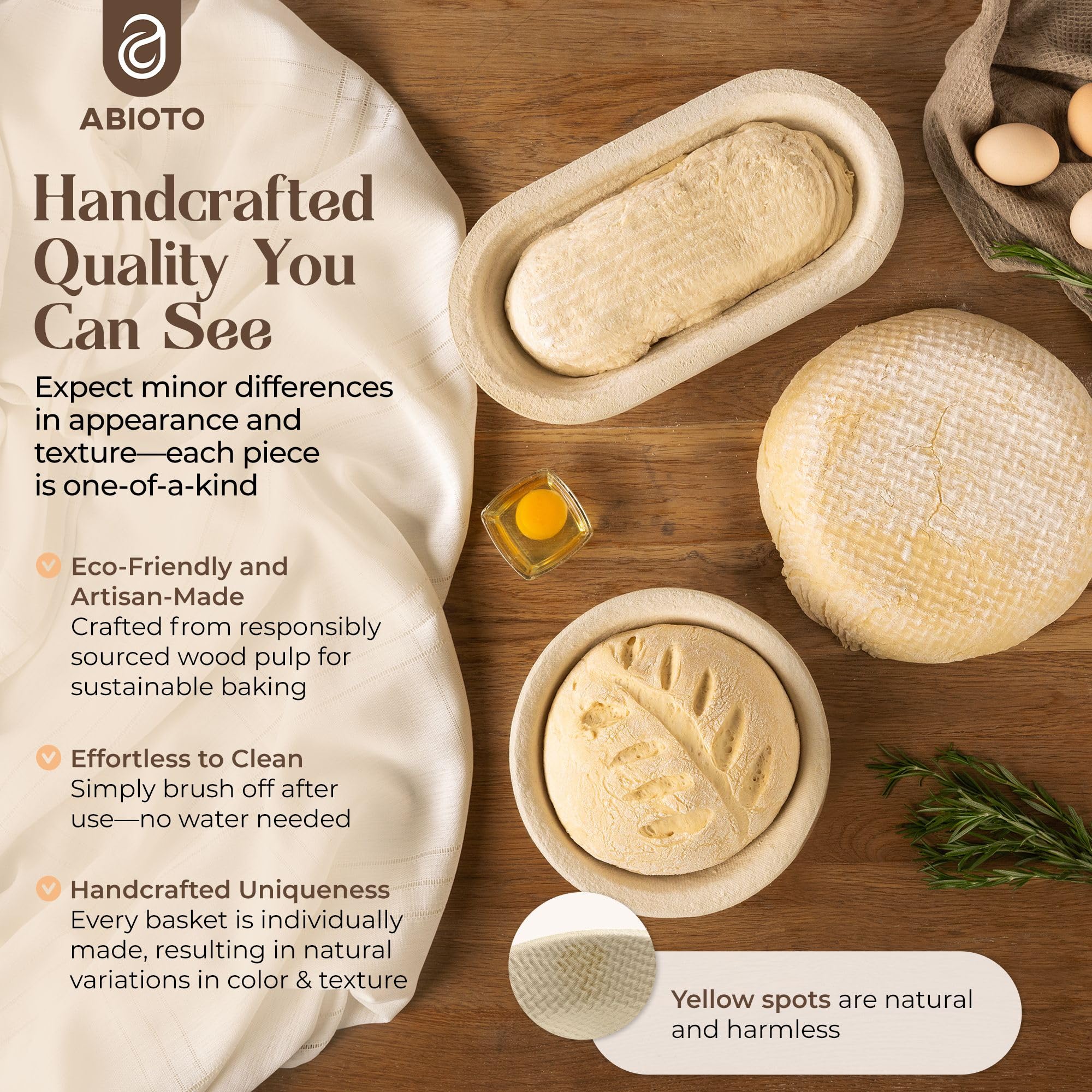 ABIOTO sourdough proofing basket demonstrates durability for repeated use.
