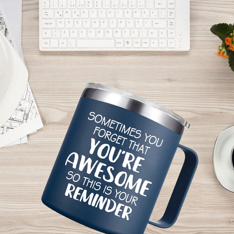 Abledn mug print closeup reveals the motivational text for gifting