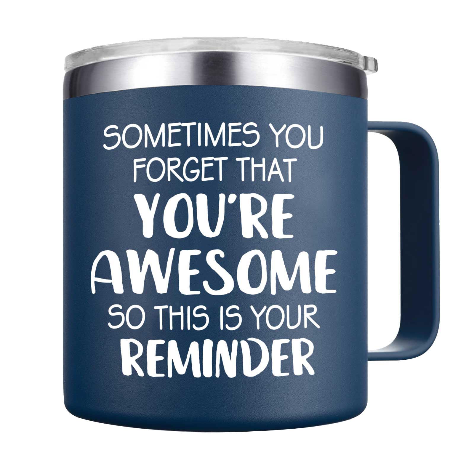 Abledn mug front view shows inspirational message, ideal for gifting to men