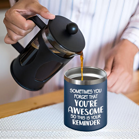 Abledn mug stainless interior closeup emphasizes rust-resistant material