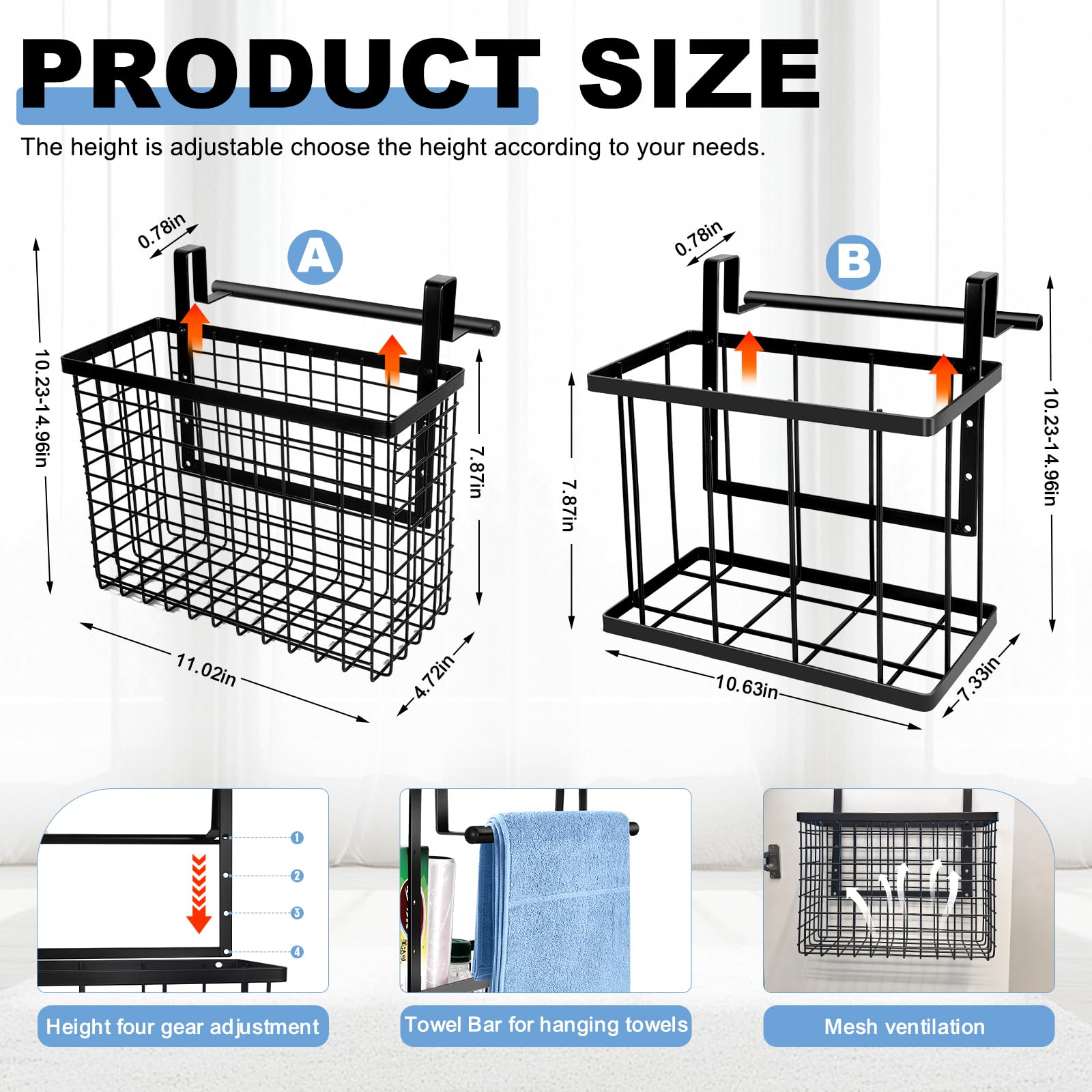 Aboevnc cabinet door organizer with towel bar keeps towels ready.