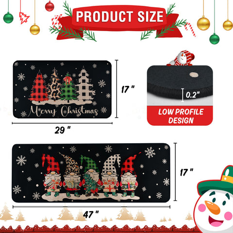 ABONDEVER Christmas tree pattern rug adds durable style to kitchens.