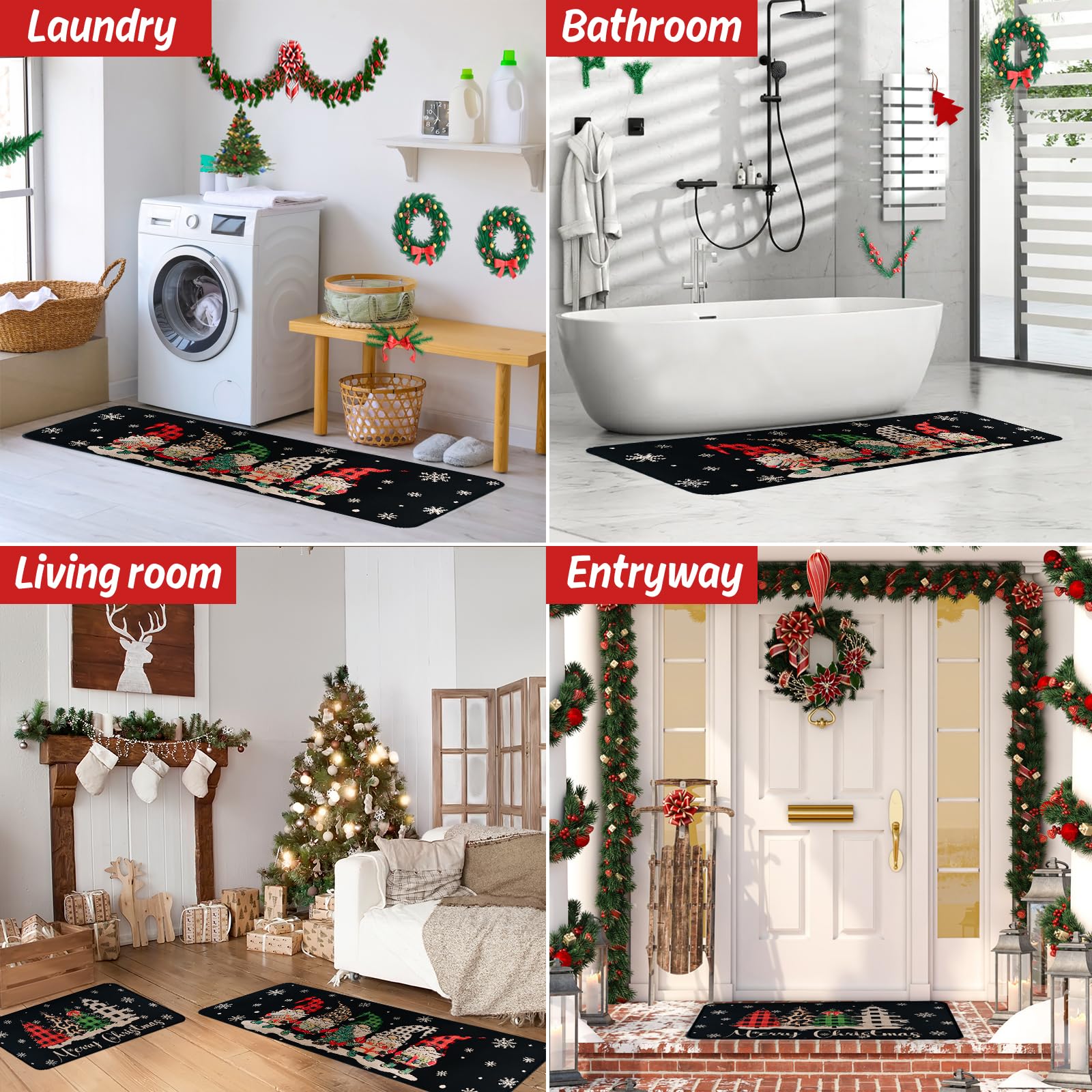 ABONDEVER non-slip back keeps rugs in place on busy floors.