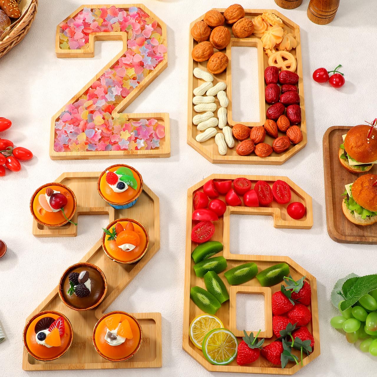ABOOFAN multi-compartment design keeps foods neatly organized during gatherings.