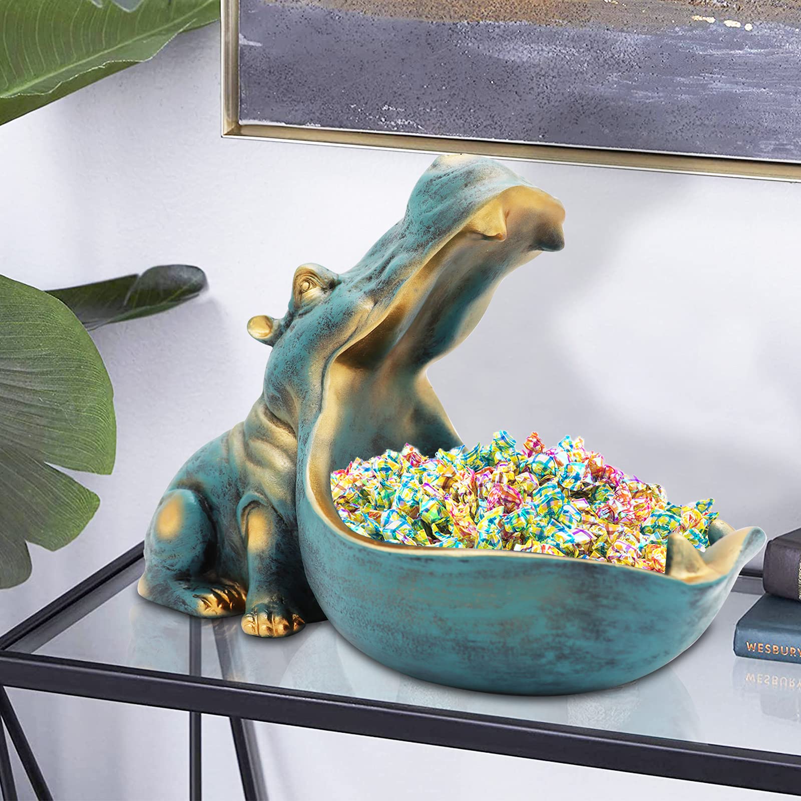 aboxoo hippo entryway decor blends art and storage.
