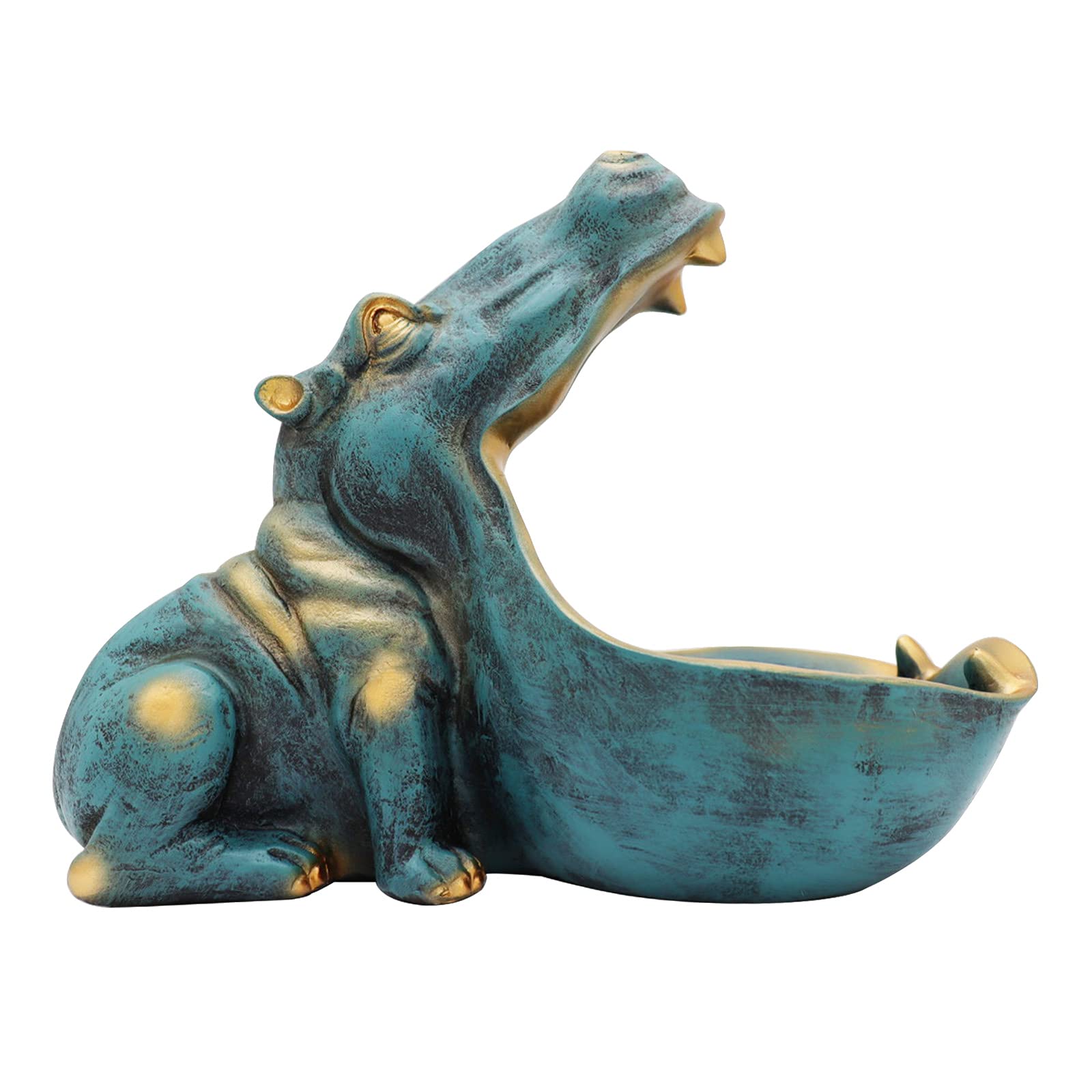 aboxoo hippo resin sculpture with smooth finish.